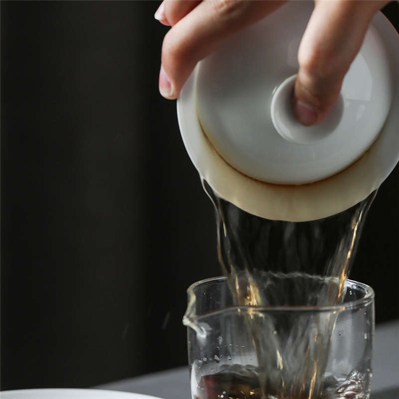 大号套装茶碗茶杯玉薄胎茶具陶瓷三才景德镇白瓷功夫盖碗杯泥三才