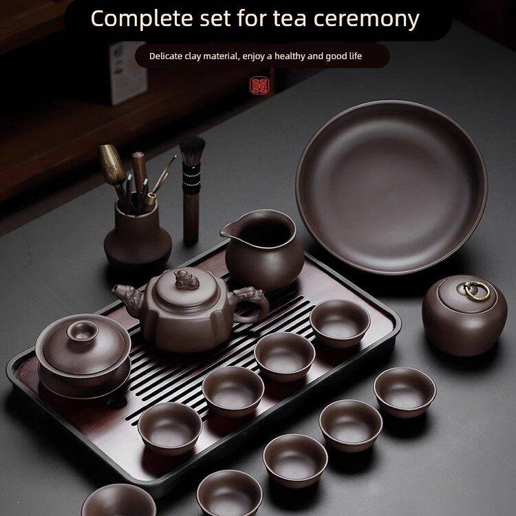 高档紫砂茶具套装家用功夫泡茶杯中式办公室茶壶套装2025新款