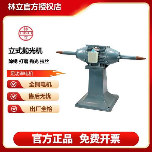 林立立式抛光机工业级打磨拉丝除锈砂轮机落地式磨光双头螺纹布轮