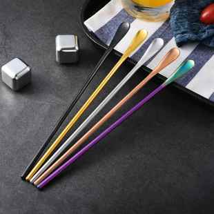 304不锈钢搅拌棒便携长柄迷你短咖啡匙小勺子奶粉搅拌带收纳盒子