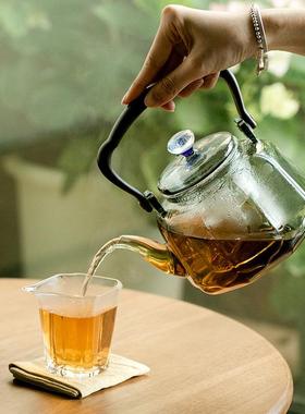 围炉煮茶电陶炉壶端蒸具煮茶器茶炉中式胡桃木茶套高装89552玻璃