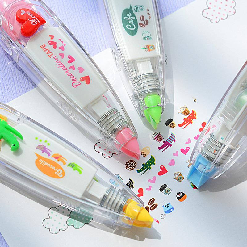 阿固AGUTAPE橘林创意卡通按压式 花边带 修正带文具装饰用品