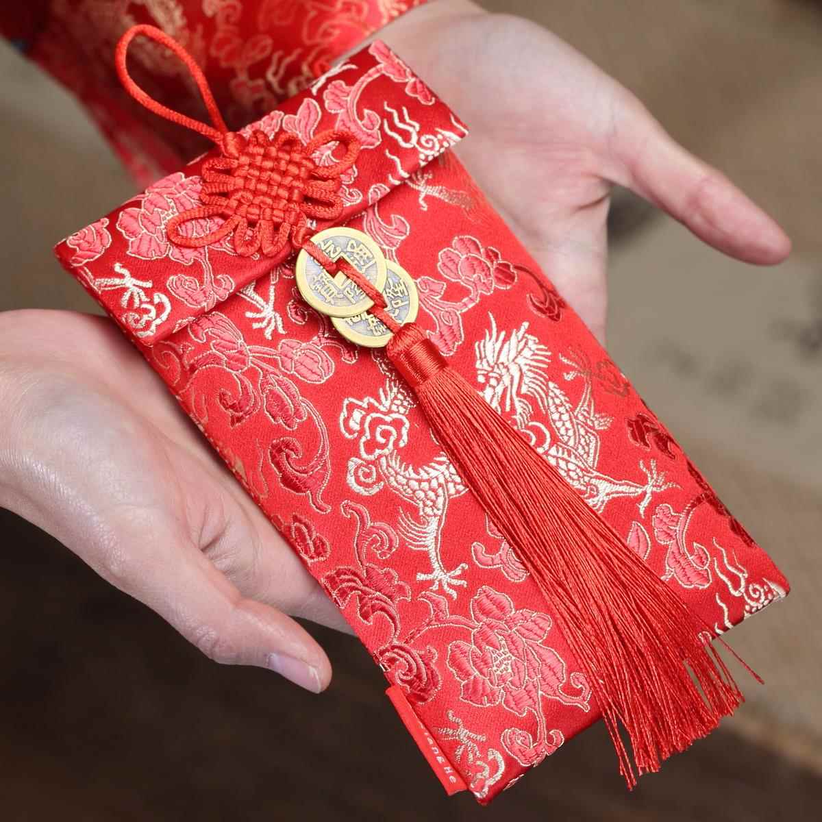 2025新年万元利是封生日开业乔迁高档商务布艺红包送礼婚礼红包袋