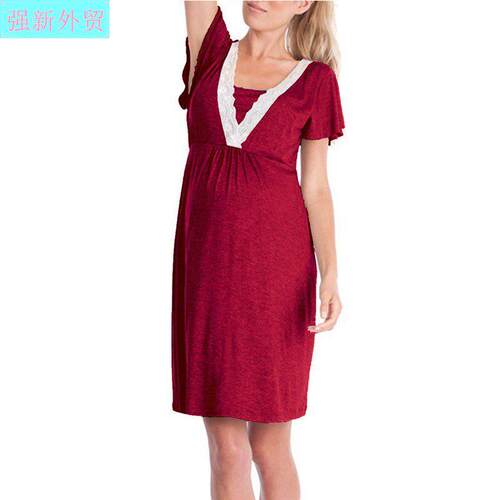 Women Pregnancy maternity Sleepwear Nursing Pregnant Dress