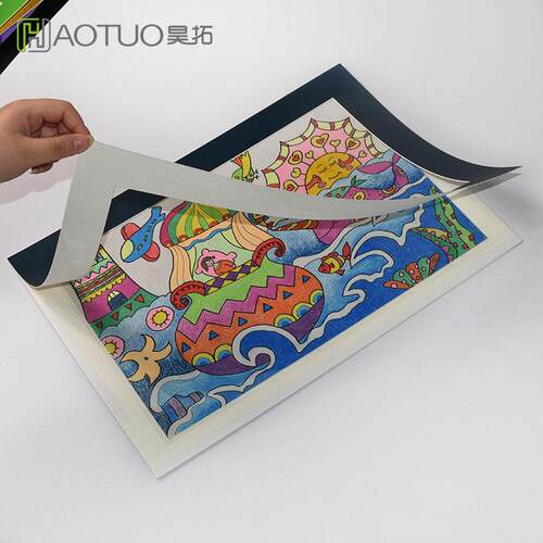 简易画框裱美术学生作品儿童裱画框装裱A4海报展示卡纸8开k黑相框