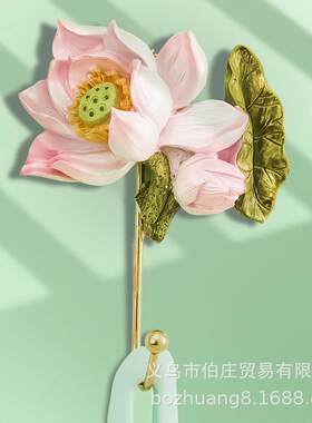 欧式花卉浮雕玫瑰衣服挂钩玄关挂衣钩单钩衣帽钩置衣厨房