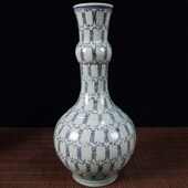 批发收藏古玩复古工艺品青花瓷瓷器杂件做旧寿字图花瓶家居摆饰