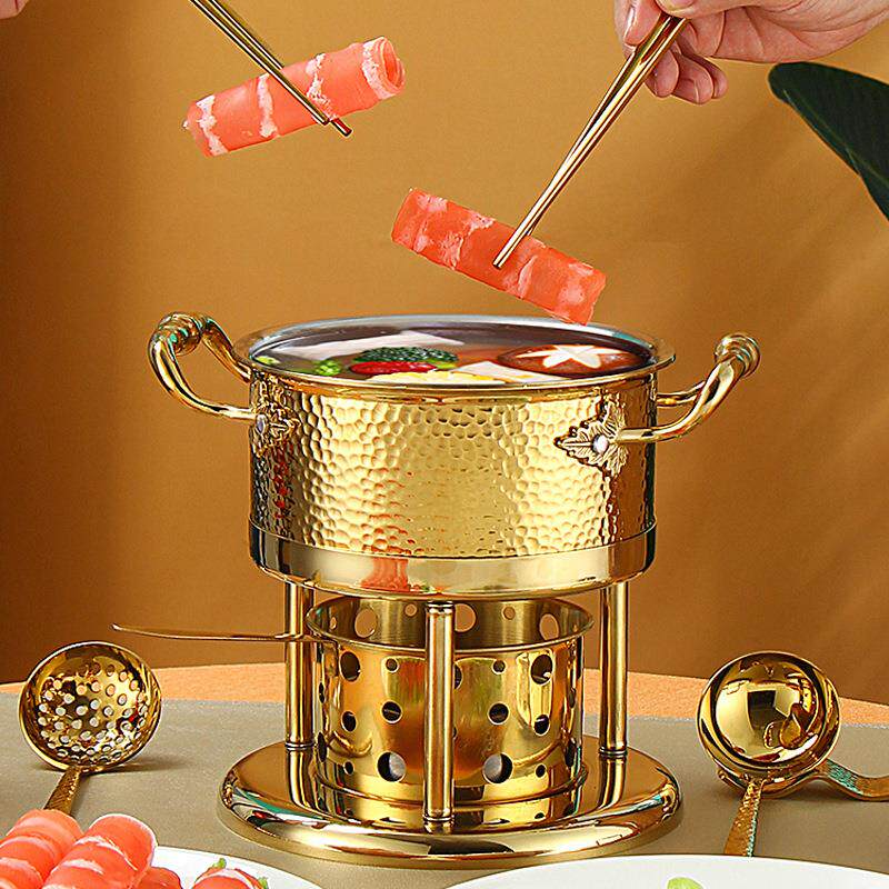 304不锈钢涮锅酒精炉小火锅一人一位单人小火锅锅自助商用火锅炉