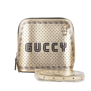 9.9新 古馳GUCCI金色單肩斜挎貝殼包AO035公價12500