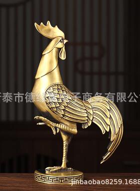 铜金鸡报喜摆件 铜公鸡摆件 铜鸡摆件 铜生肖鸡摆件
