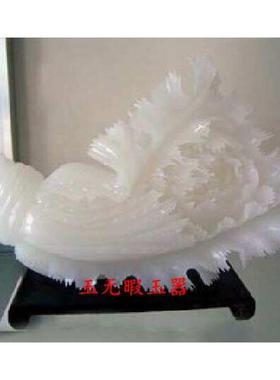 阿富汗白玉白菜摆件居家客厅百财玉饰品摆件送礼佳品