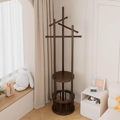 Home Solid Wood Rotating Hat and Coat Stand Floor Standing C