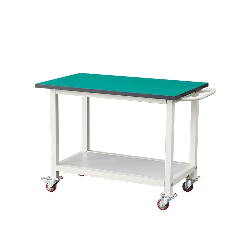 防静电工作台带轮手推车双层可移动操作台活动试验打包检验物料桌