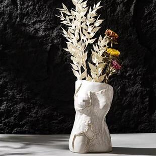 北简约0015抽象人物瓷花瓶摆件创意样板房玄关风桌面陶家居软装 欧