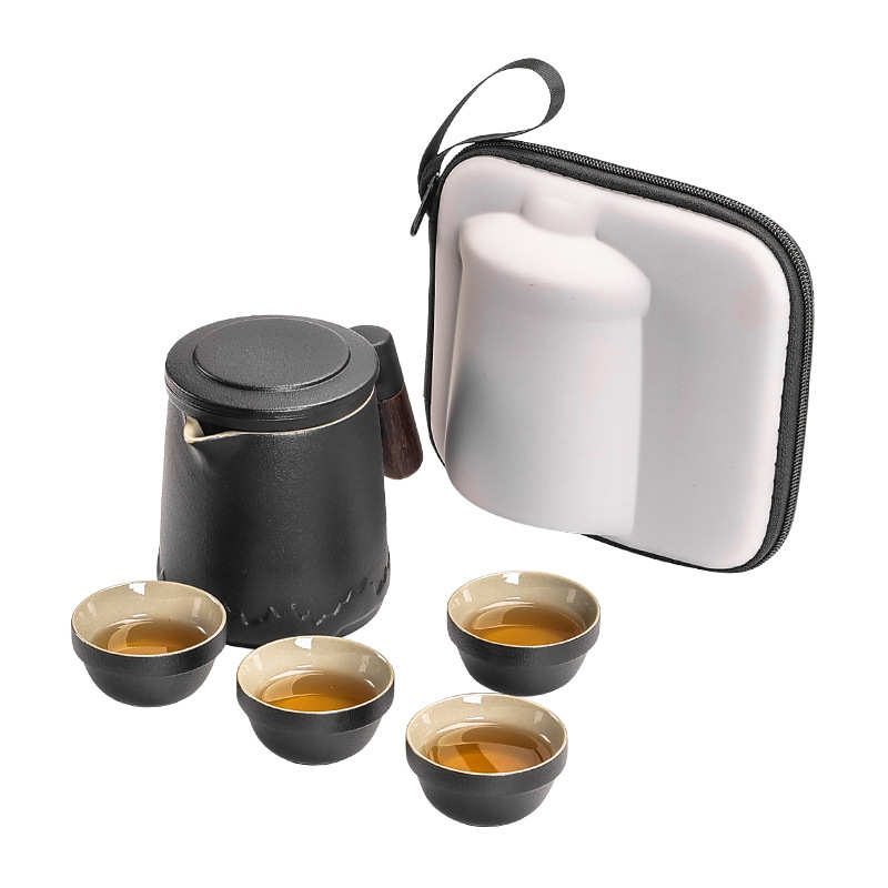 日式旅行功夫茶具小套装家用简约泡茶壶陶瓷茶杯户外茶盘便携式包