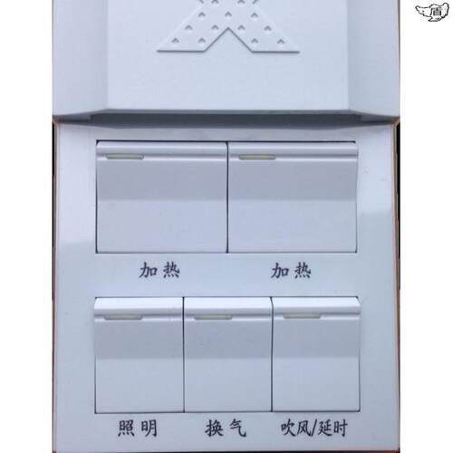 一体浴霸集成吊顶通用16A吹风滑盖开 关延时五合一暖风机5开 86型