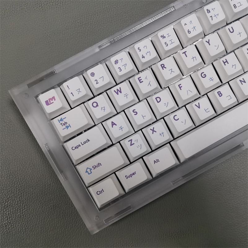 LM蓝紫白Pbow键帽PBT原厂高度热升华机械键盘68/87/84/75个性键帽