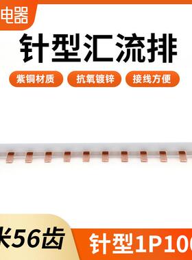 针型汇流排紫铜接线端子针型1P100A连接器汇流排c45空开连接排