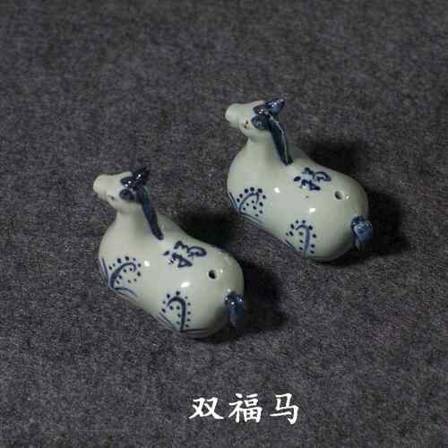 高档仿古房砚滴水滴陶瓷文创意手绘青壶花笔搁墨滴砚台加水水磨墨