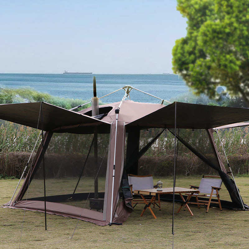 黑胶免搭建天幕自动帐篷户外铝合金折叠便携式露营加厚防蚊虫野营