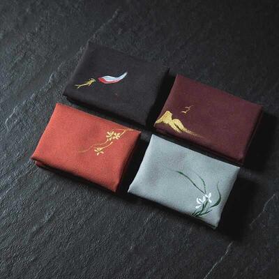 Embroidered Table Napkins Tea Towel Flower Teapot Dish Clean