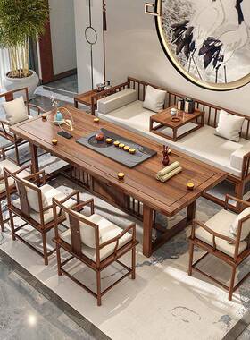 新中套式实木茶桌全家用阳客厅喝茶桌子台酒店办室接待DUZ公原木