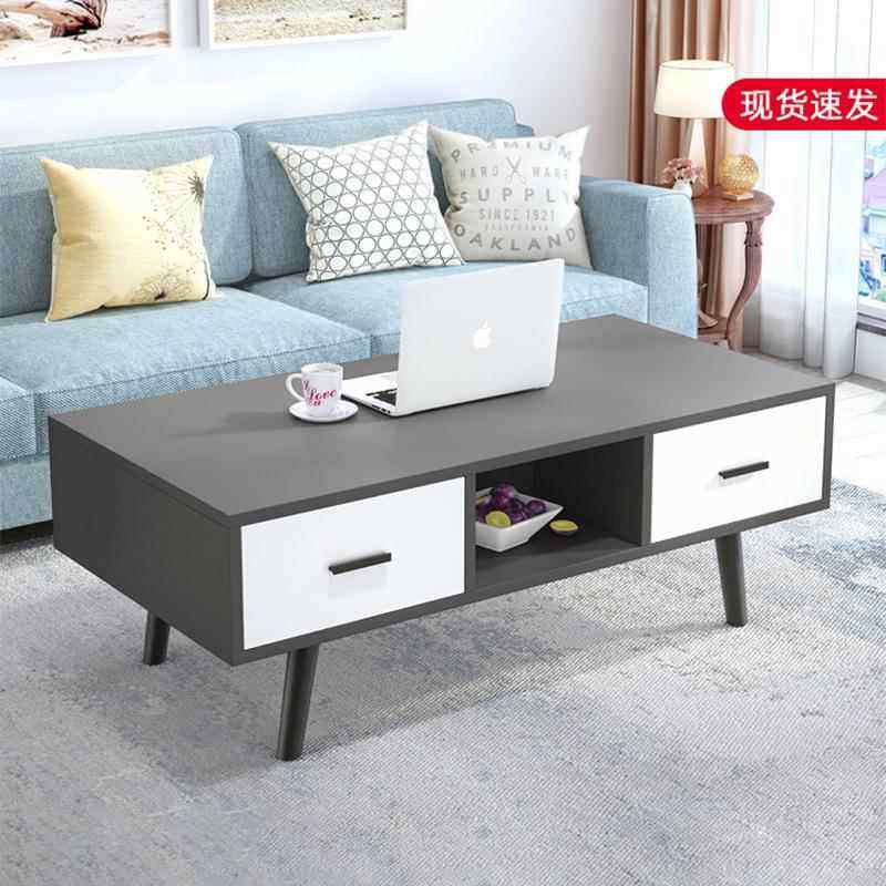 简易方形原木纹理家具北欧小户型客套装简约公寓厅电视柜茶几组合