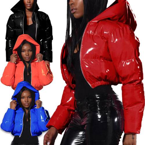 Women's shiny bread jacket, down cotton jacket, cotton