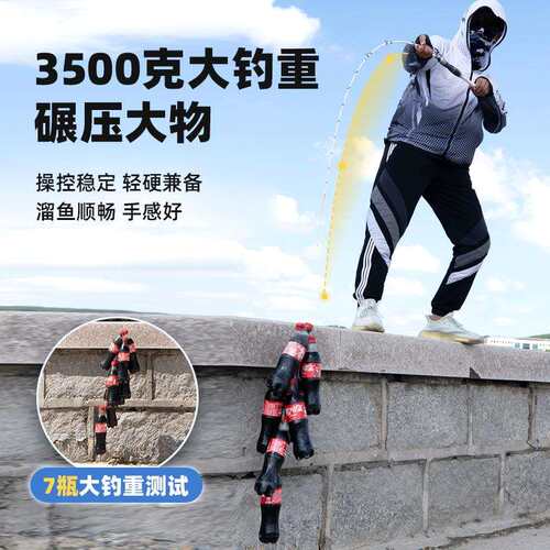 筏道刺鲷1.6米碳素版海筏竿近海船钓伐钓竿筏轮海钓筏竿收纳竿稍