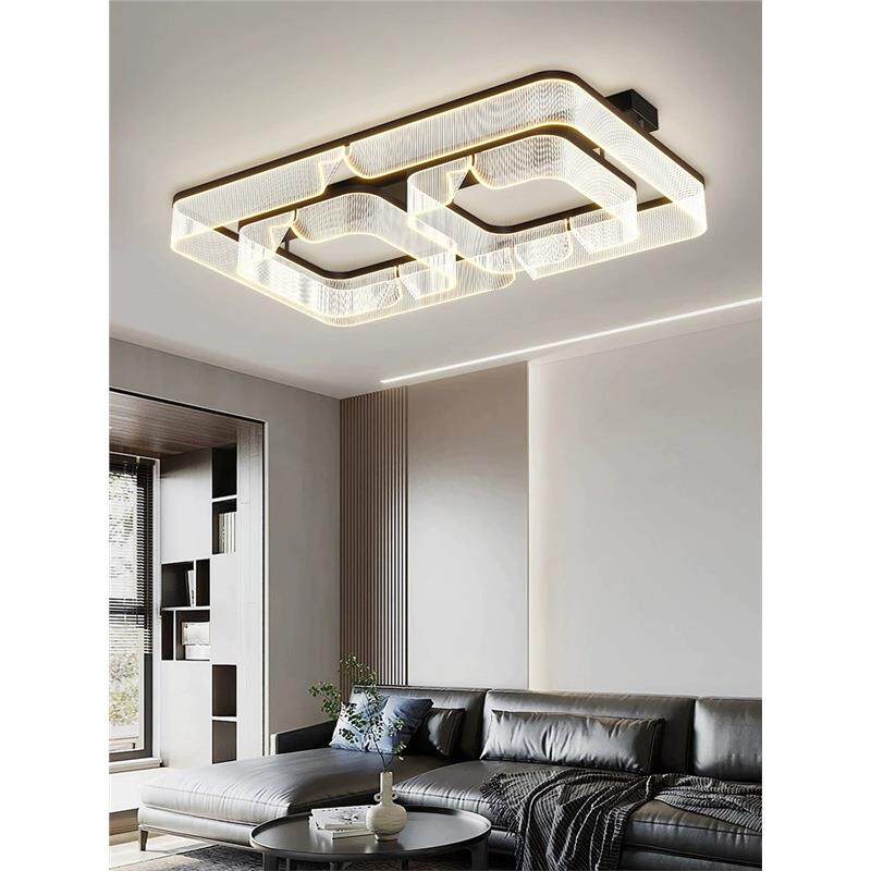 客厅灯2025新款现代轻奢吸顶灯简约长方形主灯led全光谱中山灯具