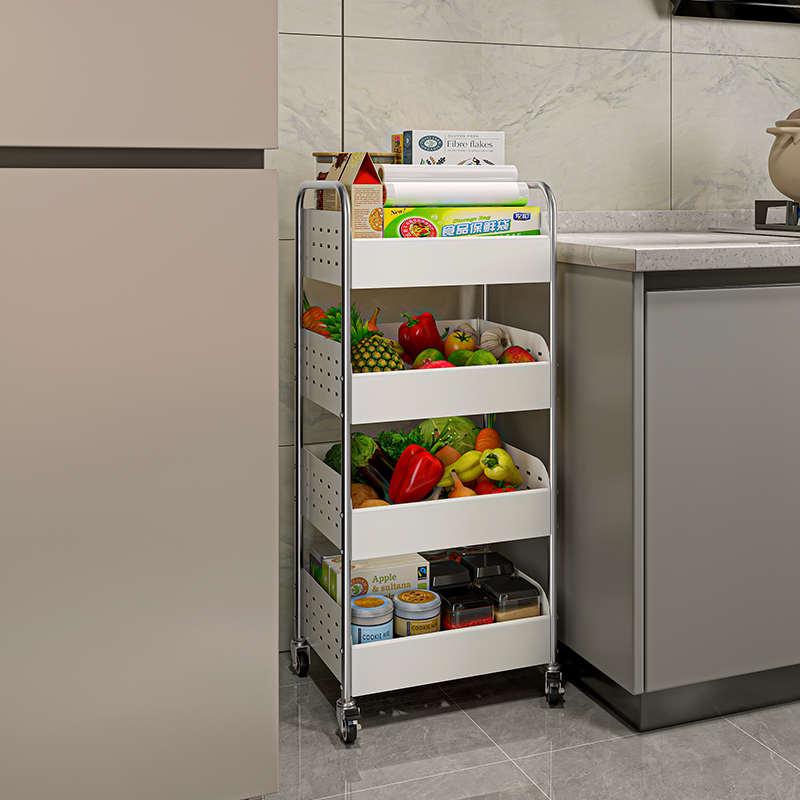 厨房备菜置物架多功能不锈钢放瓜果火锅店落地多层餐厅传菜小推车