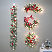 圣诞节装 饰品藤条圣诞花环藤圈门挂墙挂场景布置橱窗柜台挂件摆