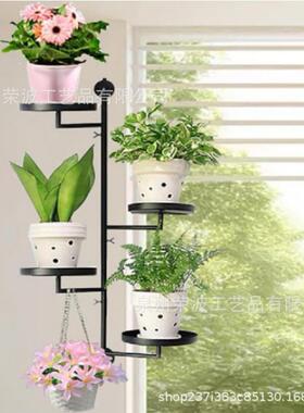 室RB026516内旋转窗植物架,4层金架属植植物支,墙壁支物架