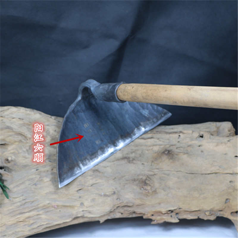 手工锻打宽锄头全钢加厚锄草刨沟挖地农用农具轨道钢加大加宽锄头