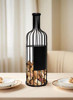 欧式纯手工铁艺摆饰红酒瓶摆件酒庄装饰品酒塞葡萄酒软木塞收藏架