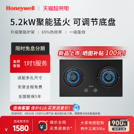 honeywell霍尼韦尔pg1燃气灶，双灶家用聚能猛火，天然气灶具定时灶