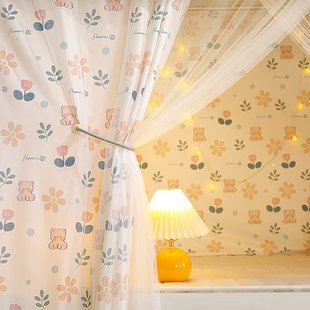 饰梦舒蚊帐床帘一体式学生宿舍遮光布上铺围帘布上下铺通用全包围