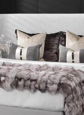 高端奢华样板间床品软装家具展厅床上用品样板房轻奢多件套