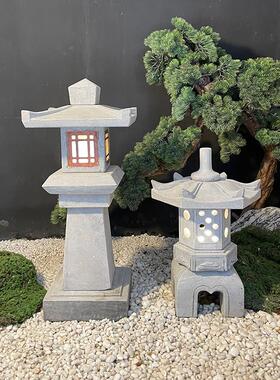 石灯庭院太阳能石灯笼彷古中式石头灯户外电石灯造景草坪石雕摆件