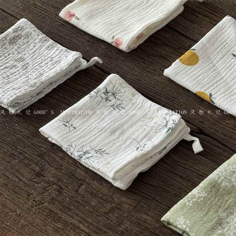 夏日小方巾 双层纱巾纯棉碎花宝宝口水巾茶巾手帕厨房擦手巾餐巾
