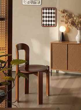 北欧实木餐椅设计师小户型家用Rey椅网红中古简约靠背书桌椅子