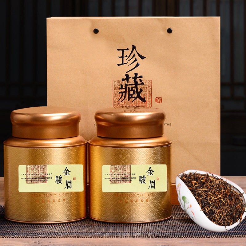 武夷金骏眉红茶灰黄芽金骏眉罐装散装250克一罐两罐共500g礼盒装