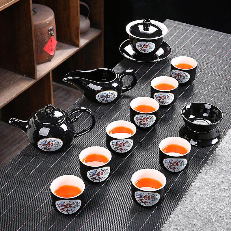 窗花茶具套装家用高档办公室轻奢中式陶瓷茶壶茶杯小功夫泡茶神器