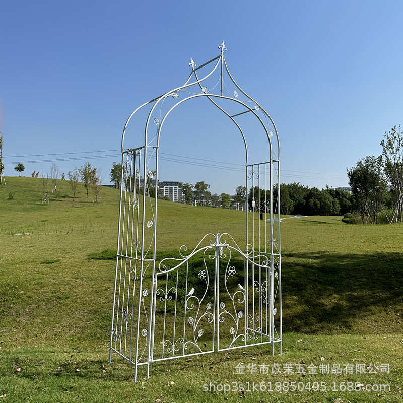 铁艺葡萄架铁线莲月季拱门花架爬藤架子拱形攀爬植物支架庭院户外