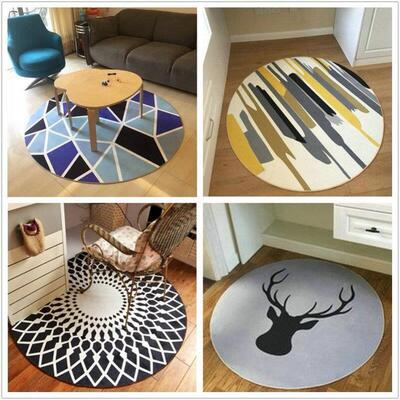 Nordic round carpet bedroom chair cushion rug floor mat
