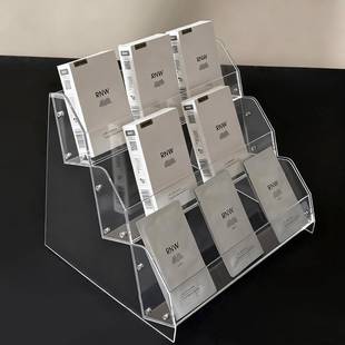 透明亚克力茶包展示架多层阶梯式文创陈列架倾斜文具店中性笔货架
