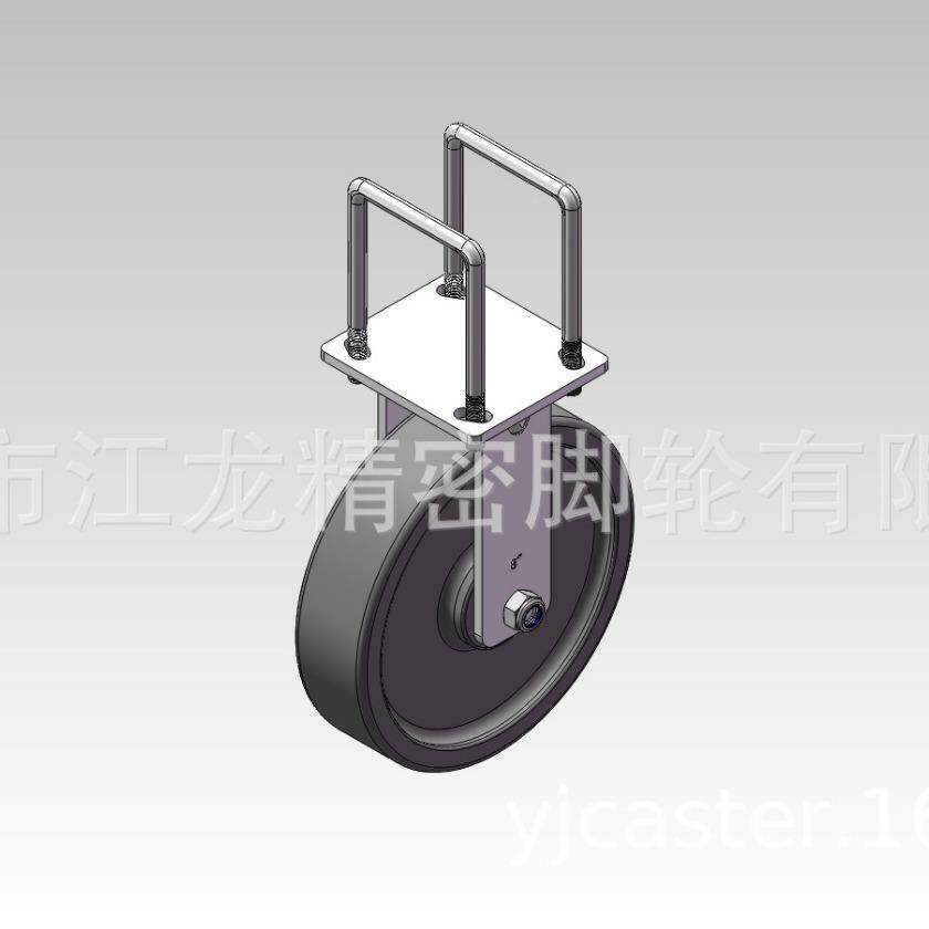 U型安装不锈钢304超重型定向脚轮江龙精密脚轮万向PU承重滚轮