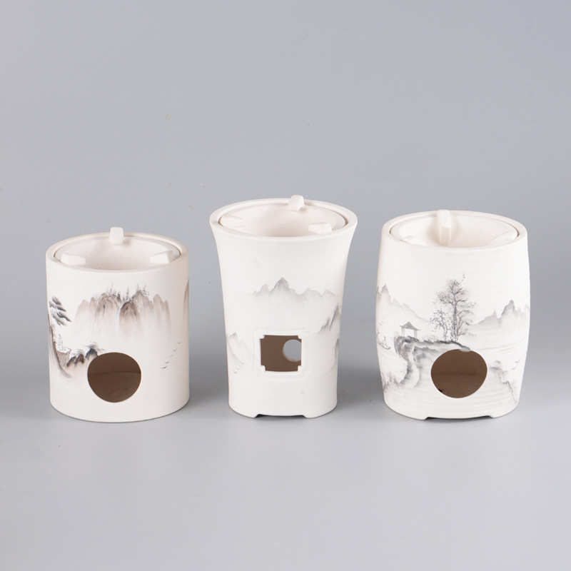 茶道炉复古潮州凉手绘功夫茶白泥烧水炉茶炉火炉煮炭炉炉家用碳小