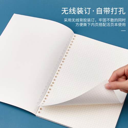 物几可撕活页替芯本活页纸活页本26孔B5方格A5横线内页易撕本子笔