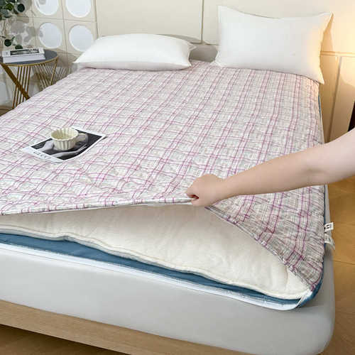 2024秋冬可拆洗棉花床褥子法莱绒水洗棉垫被被褥学生宿舍床垫批发